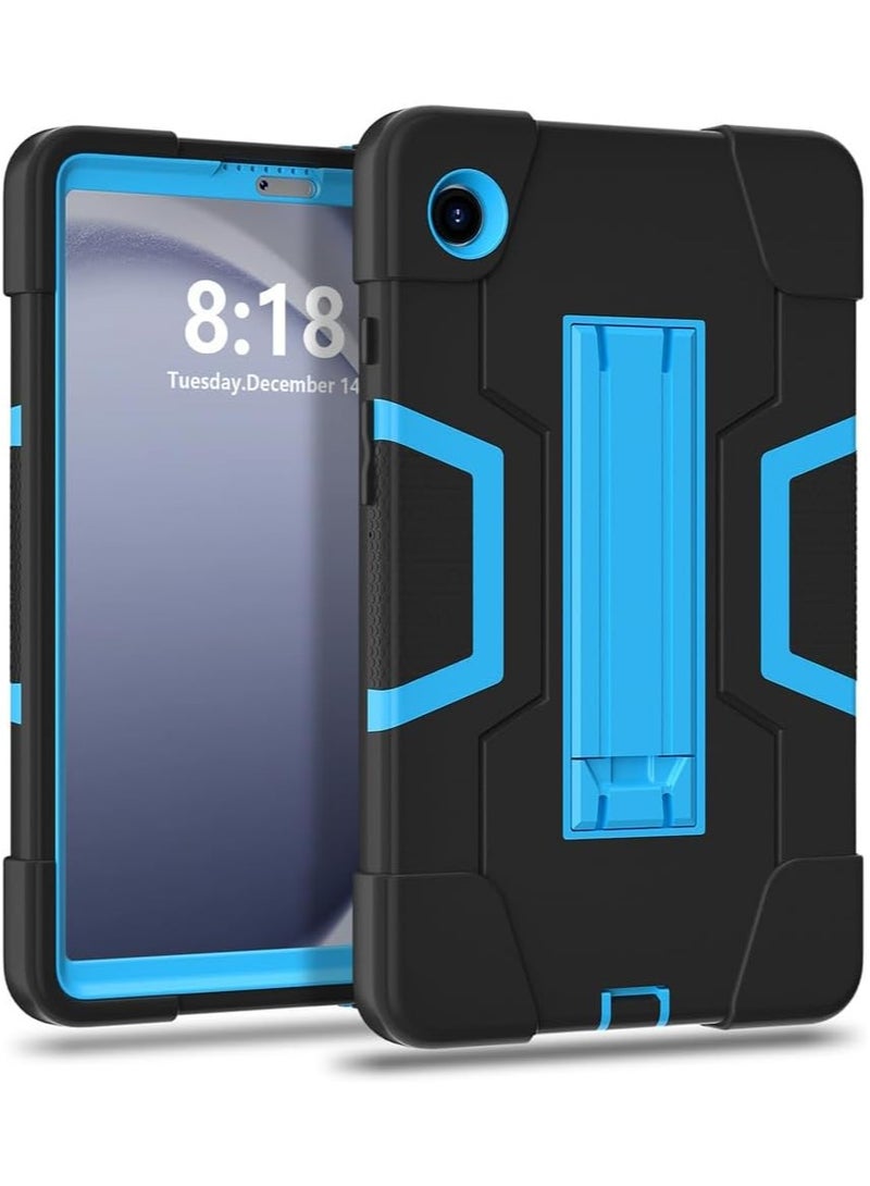 Case for Galaxy Tab A9 8.7 Case Kids, Heavy Duty Rugged Full-Body Hybrid Shockproof Drop Protection Cover Samsung Galaxy Tab A9 8.7 Inch 2023 Model SM-X110 / SM- X115 (1-Black+Blue) (Black) - Image 2